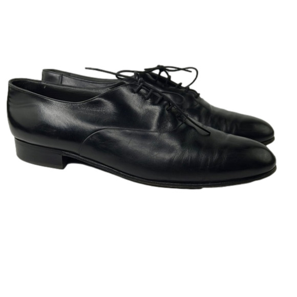 Bally of Switzerland Men's smooth black leather lace up oxfords - Picture 1 of 11